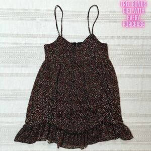 Cope Black & Red Floral Lined Summer Dress Size S used